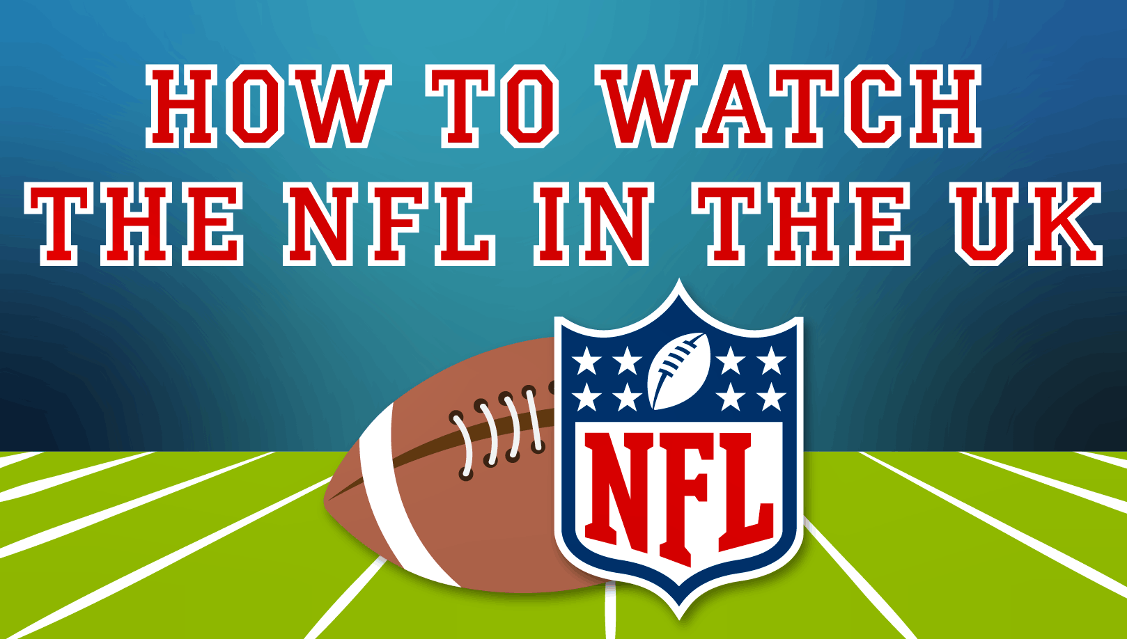 The content title at the top, then below an American Football ball and the NFL logo on an NFL field.